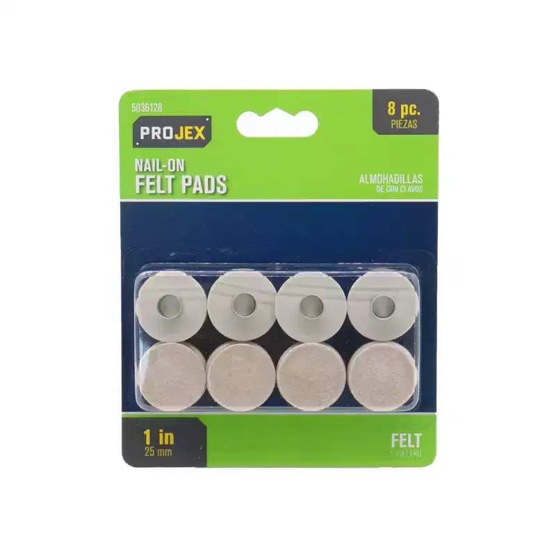 '- Felt - Protective Pad - Round - Brown - 1 in. - 8 Pack