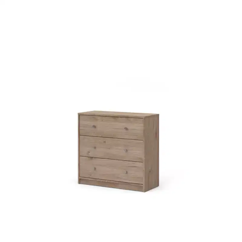 HomeStock Portland 3 Drawer Chest Contemporary Danish Style Storage Unit