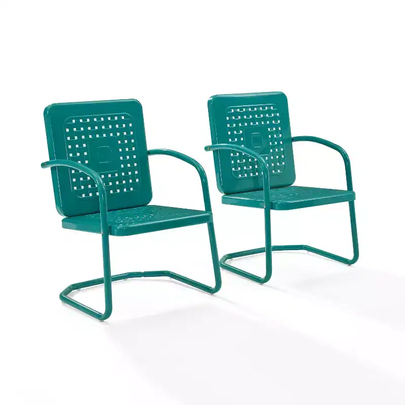 Crosley 2pk Bates Outdoor Metal Armchair Set