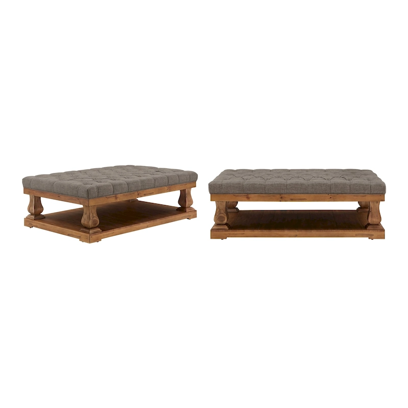 Gdansk Linen Baluster Rectangular Ottoman