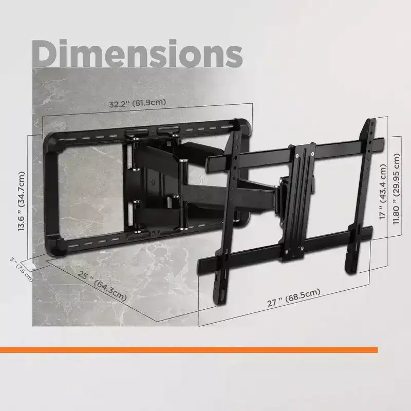 Promounts Full Motion TV Wall Mount for TVs 37 - 100 Up to 150 lbs