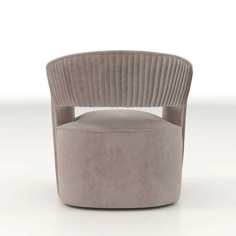 SEYNAR Modern Glam Velvet 360 Degree Swivel Open-Back Accent Armchair