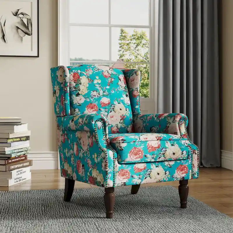Upholstered Accent Chair Nailhead Trim Arm Chair