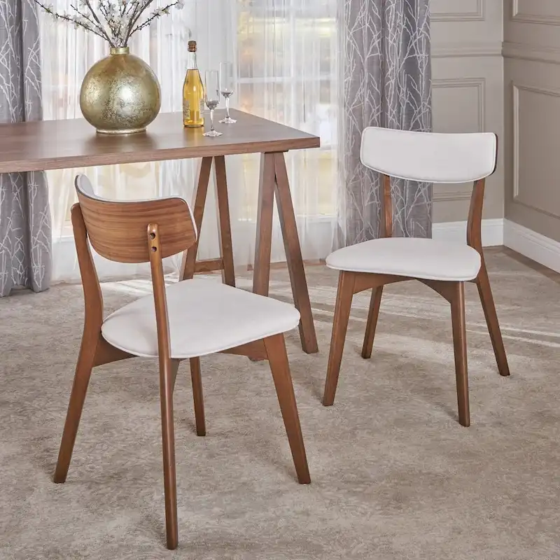 Mid-Century Modern Fabric Dining Chair