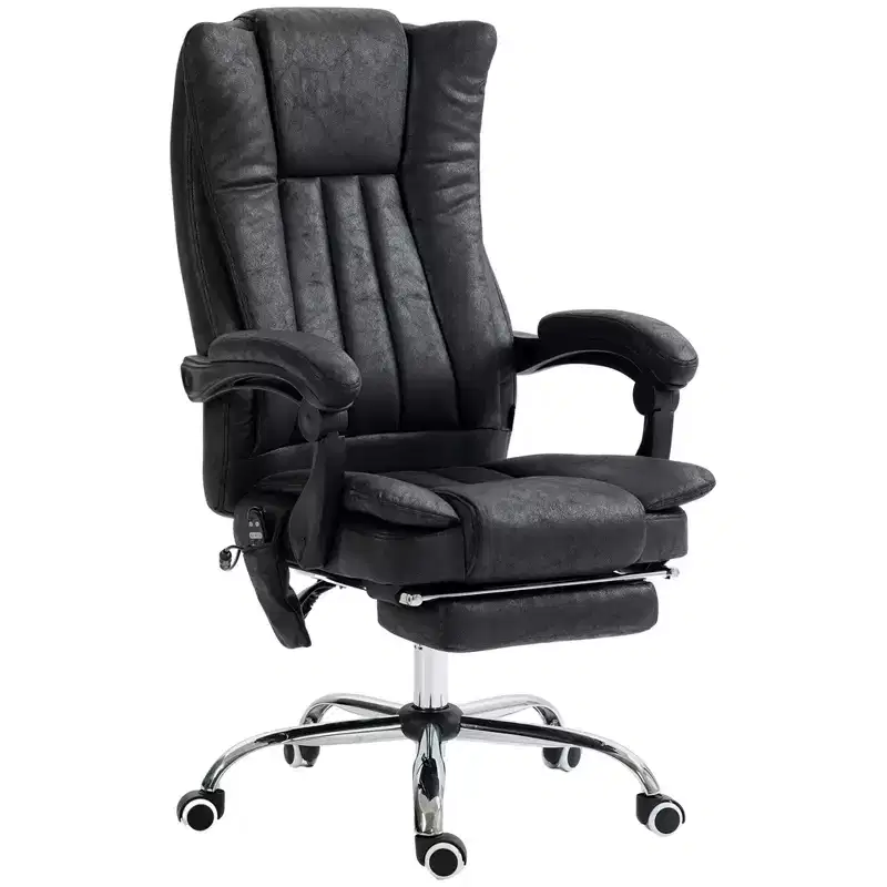 Massage Office Chair with 6 Points and Heat, Reclining Computer Chair with Adjustable Height and Footrest