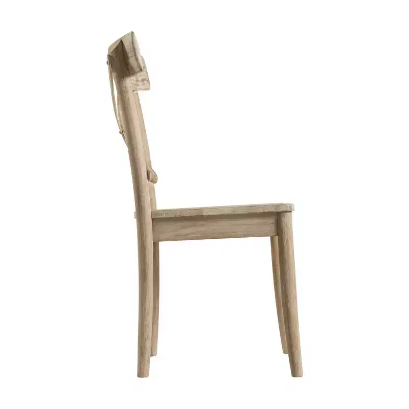 2pc Keaton X Back Wooden Side Chair Set Beach - Picket House Furnishings: Mid-Century Modern, Solid Wood Frame