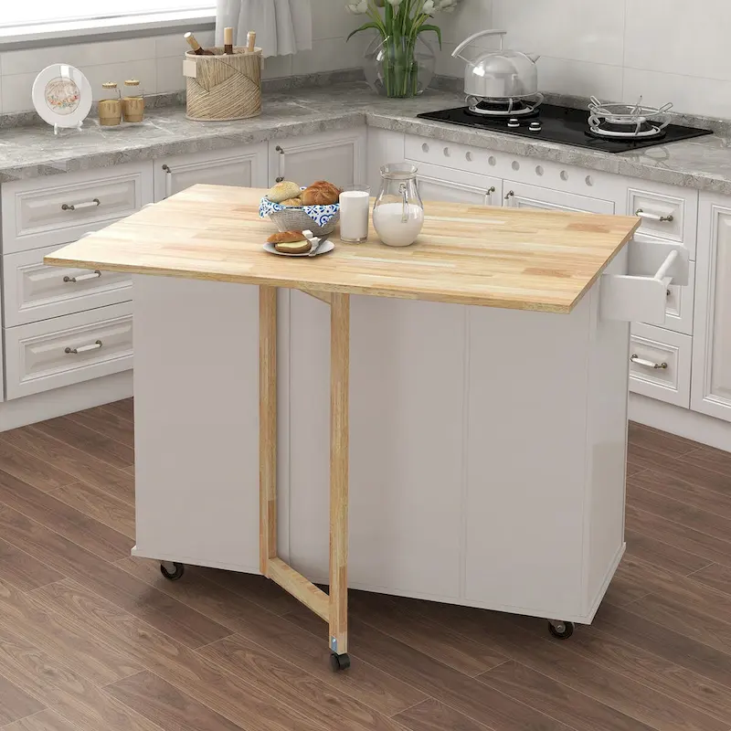 Kitchen Island with Spice Rack
