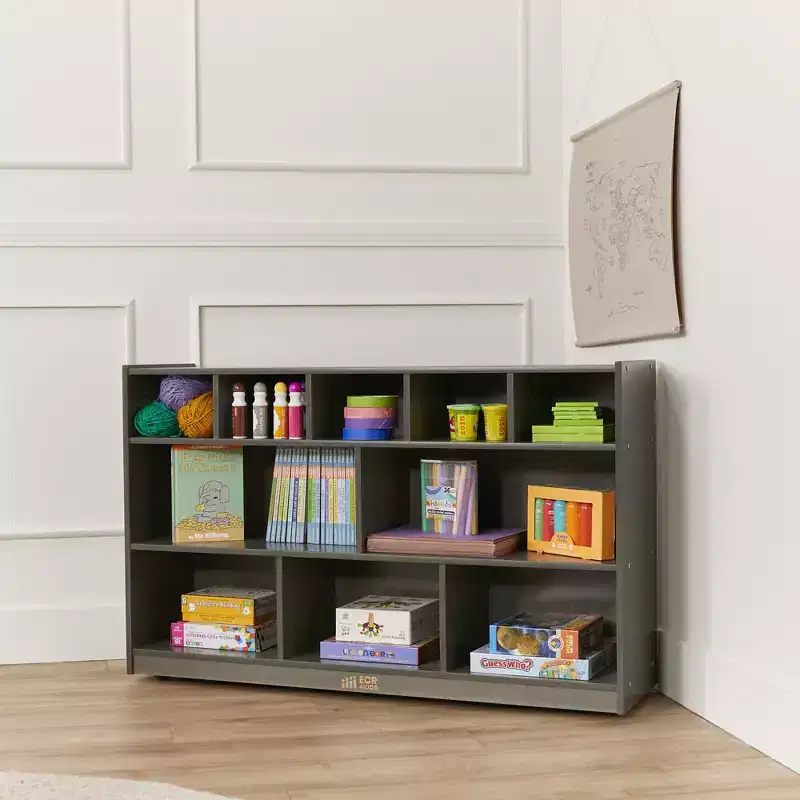 5+5 Cubby and Storage Mobile Tray Cabinet, Classroom Furniture