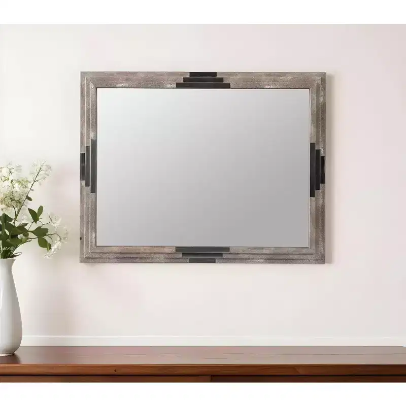 HomeRoots 28 Gray Framed Accent Mirror