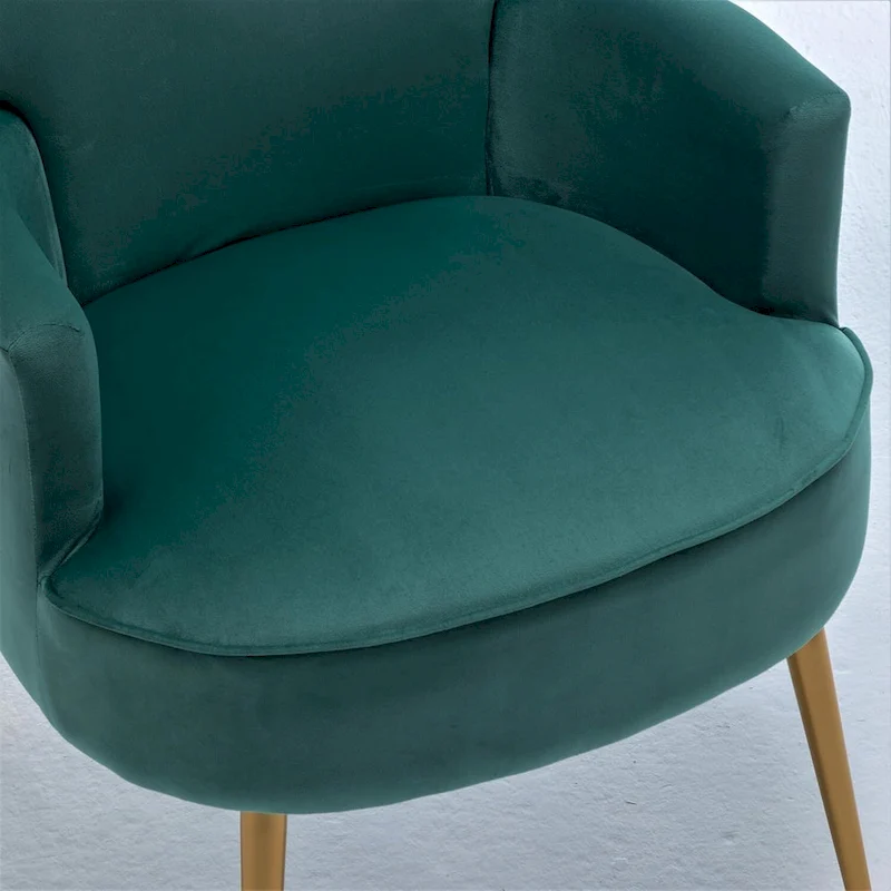 US Pride Furniture Trendy Velvet Accent Chair with Gold Metal Legs Upholstered Armchair