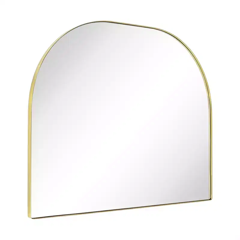 TEHOME Large Arched Metal Framed Wall Mounted Bathroom Vanity Mirror
