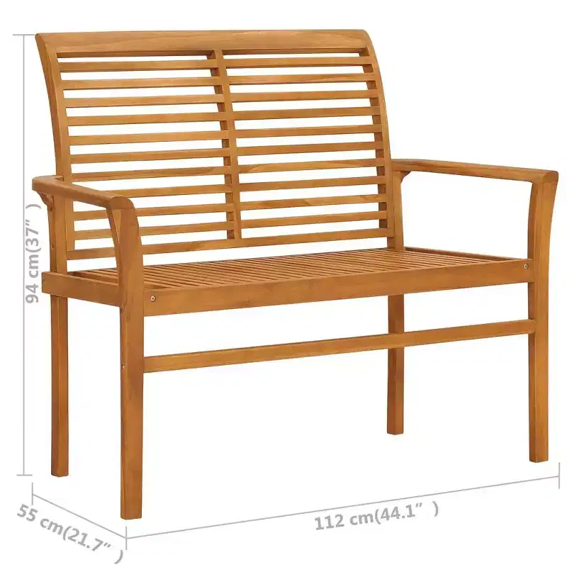 vidaXL Garden Bench Light blue (cushion), Natural teak (wood)