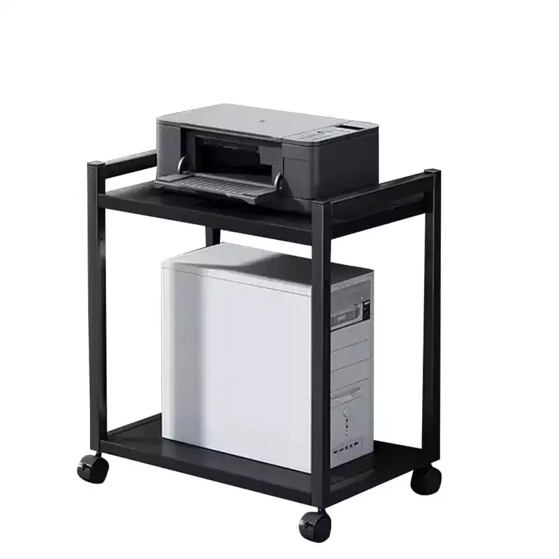 Computer Tower Stand, Adjustable PC Tower Stand CPU Holder Cart With Locking Caster Wheels, Metal Computer Cart