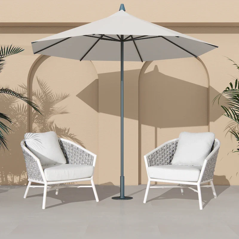 Rowan 30.5 Rope Woven Outdoor Patio Armchair (Set of 2) with Cushions