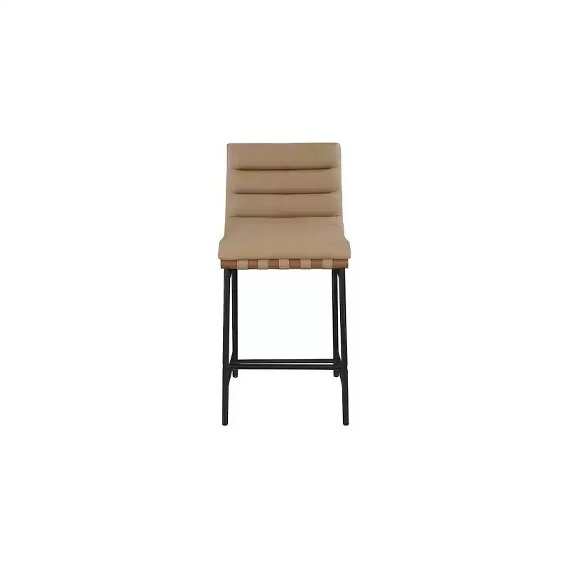 Meridian Furniture,Burke Tan Vegan Leather Counter Stool