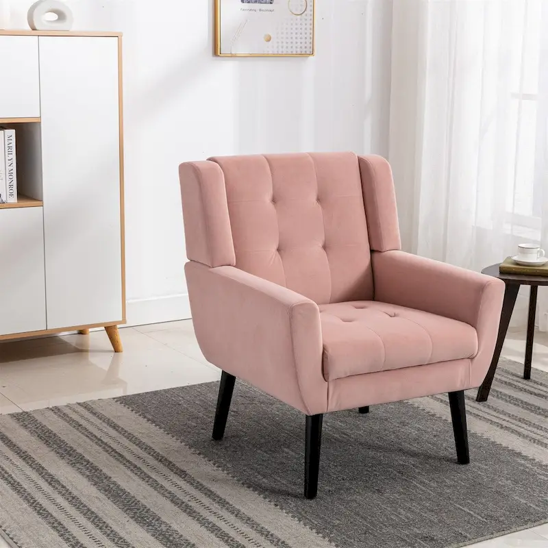 Modern Soft Velvet Ergonomics Accent Chair Living Room Chair Bedroom Chair Home Chair With Black Legs