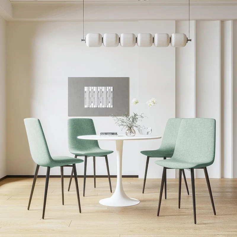 5 Pieces Dining Set, Round Dining Table with 4 Chairs