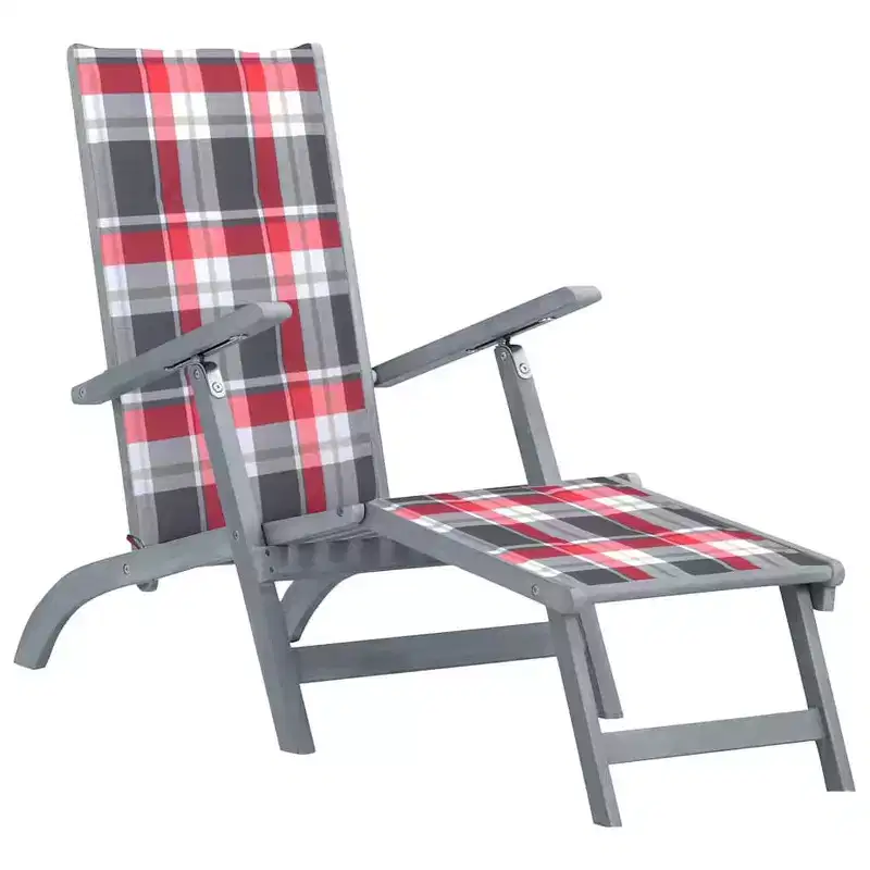 vidaXL Deck Chair Solid Acacia wood Standard Foldable Deck Chair