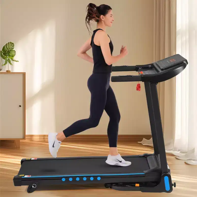 Whisen Home Folding Exercise Machine Treadmill with Cushioned Platform