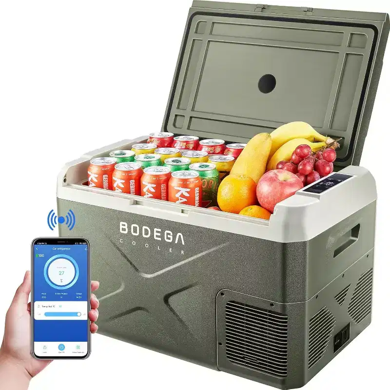 12 Volt Car Refrigerator, Electric Cooler Portable fridge WIFI APP Control, 32Quart(30L) -4-68, 12/24V DC100-240 Volt AC,Multi-ways to power