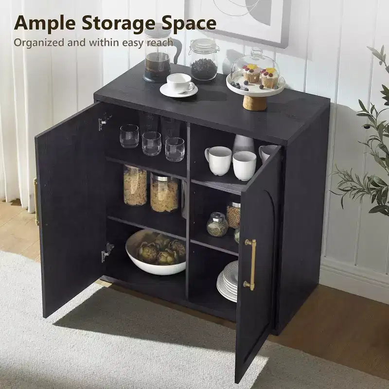 Sideboard Buffet Cabinet with Storage, Accent Cabinet with Adjustable Shelf, Wood Coffee Bar Table Console for Kitchen, Living Room