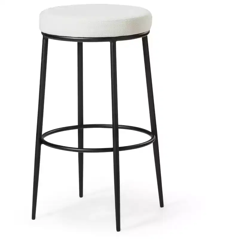 Maven Lane Stella Backless Metal Bar Stool with Fabric Upholstered Seat 31