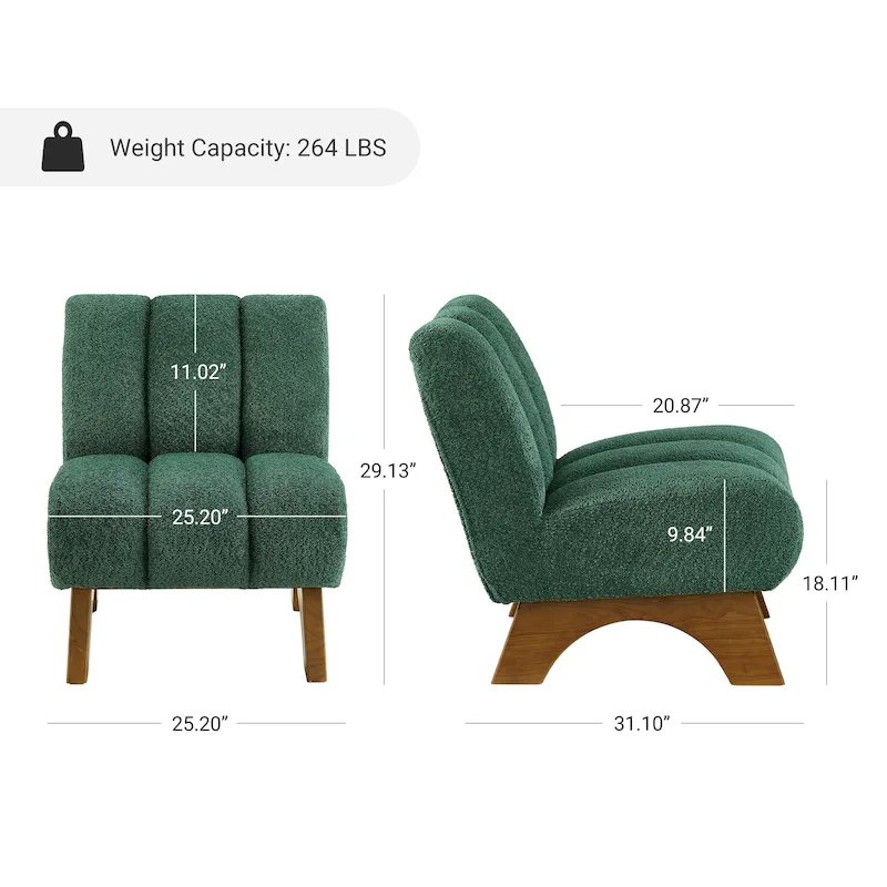 Art Leon Modern Wood and Fabric Accent Sofa Chair