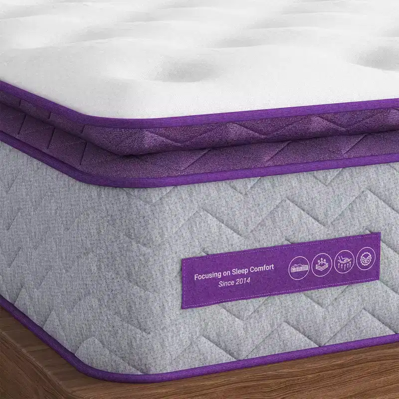 8 Pillow Top Memory Foam Spring Hybrid Mattress - Compatible with Platform Bed, Box Spring, or Slat Base