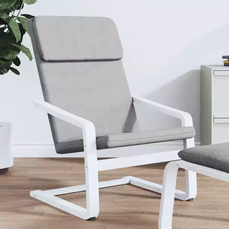 vidaXL Chair Accent Armchair Relaxing Seating Office Chair Furniture Fabric - Light Gray