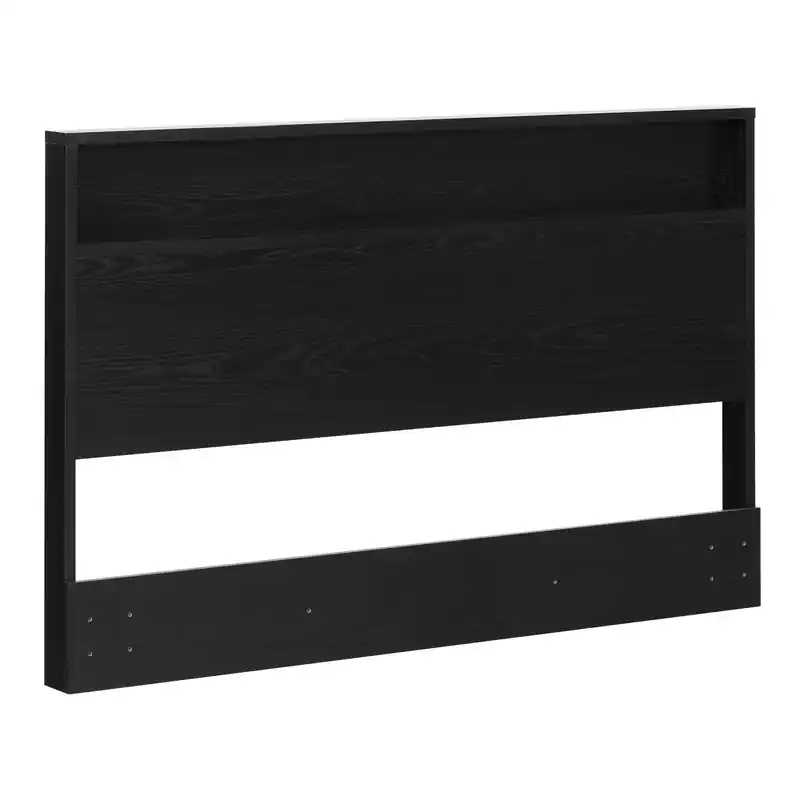 Full/Queen Headboard with Storage Shelf - Black Oak