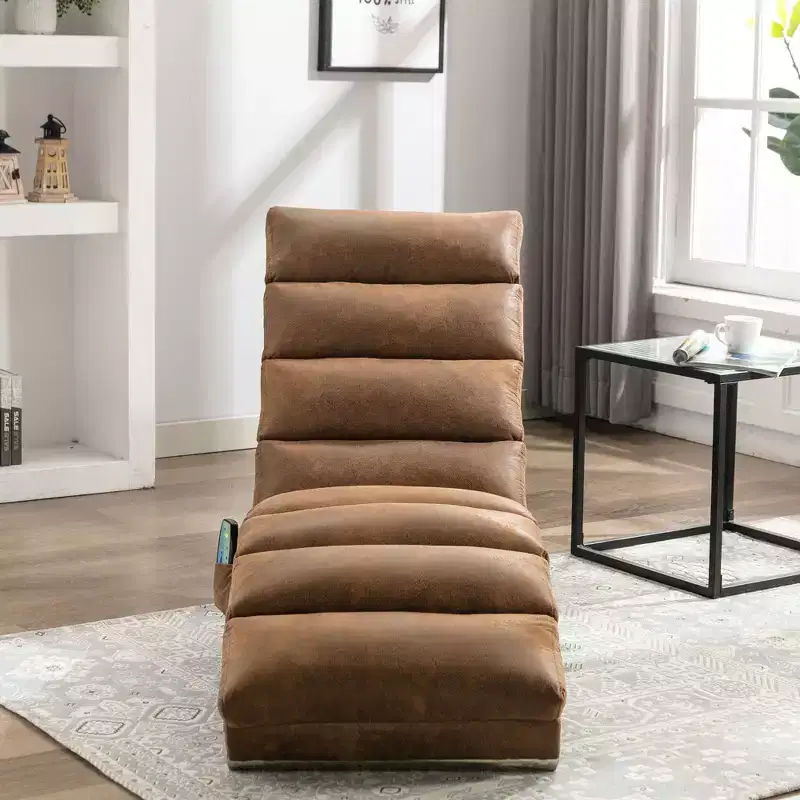 Linen Massage Chaise Lounge Indoor with Remote Control,Ergonomic Electric Massage Long Lounger with 5 Modes for Office