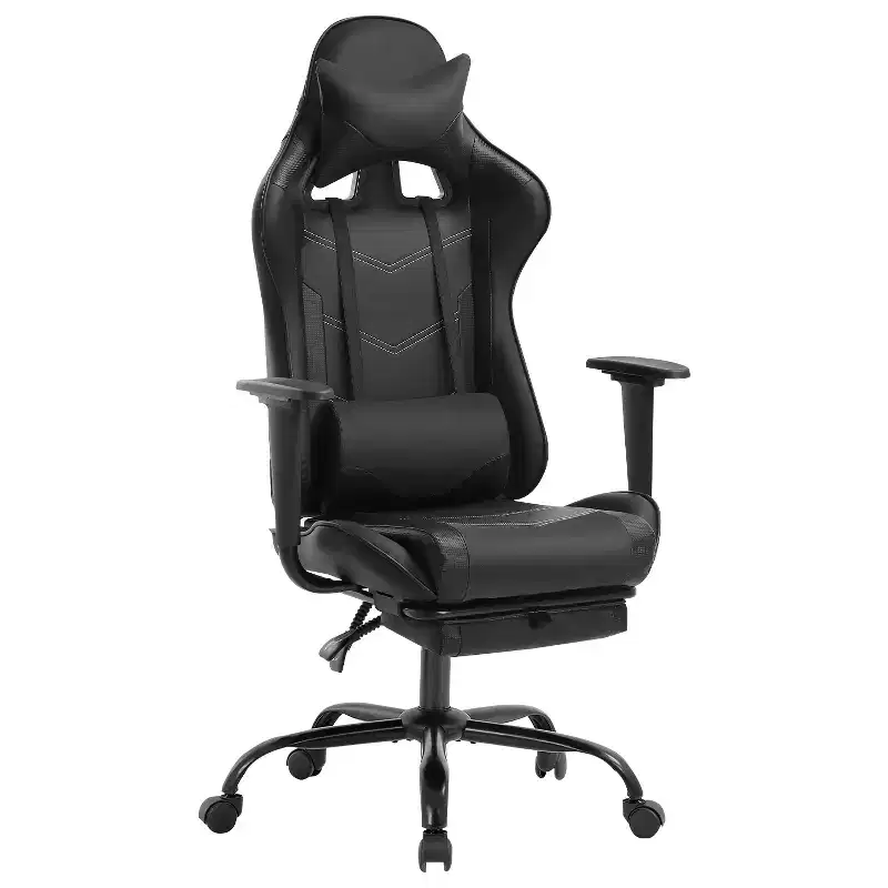 BestMassage Gaming Chair Computer Gamer Chair with Lumbar Support and Footrest Rolling Swivel Design Office Chair for Home Office and Gaming
