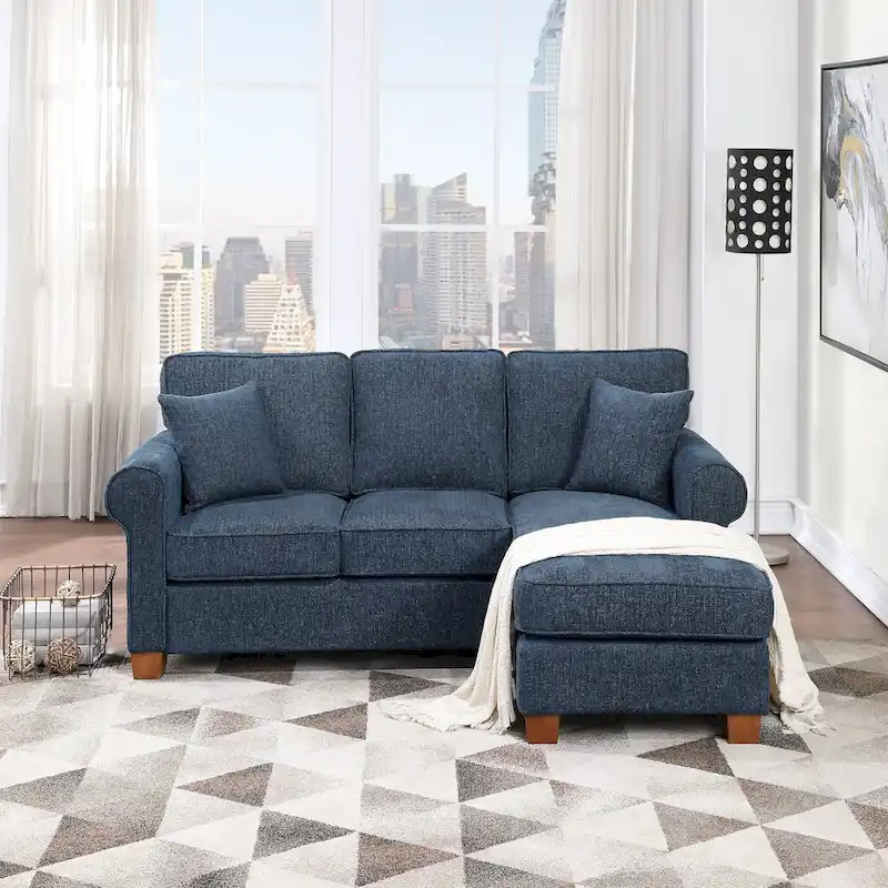 Rylee Rolled Arm Sectional with Pillows