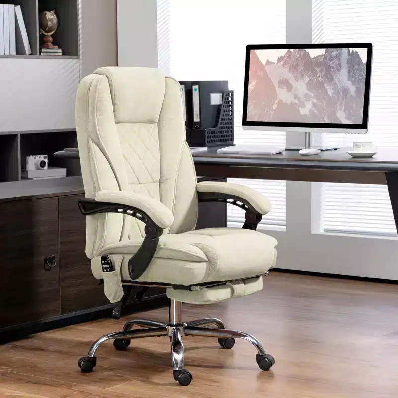 Executive Massage Office Chair with Adjustable Height, Heat, and Footrest