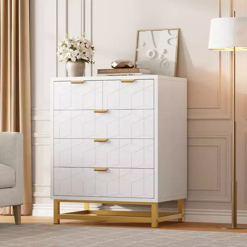 2/3/4/5/6/7 Drawer Dresser with Metal Legs, Wood Dressers Chest Organizer with Wide Storage, Modern Chest of Drawers for Bedroom, Living Room,Hallway