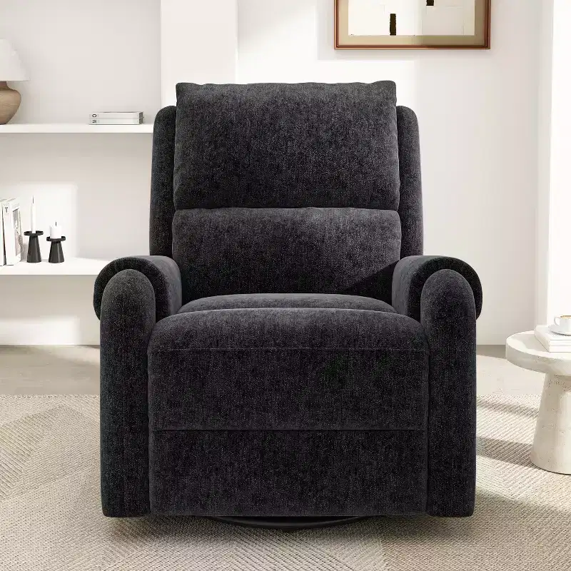 Christopher Knight Home Elmsford Modern Swivel Rocking Chenile Upholstered Massage Recliner Chair