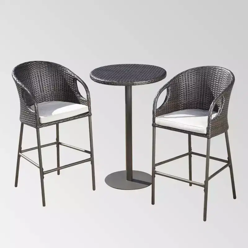 Dominica 3pc Wicker Round Bar Set Multibrown/Light Brown - Christopher Knight Home