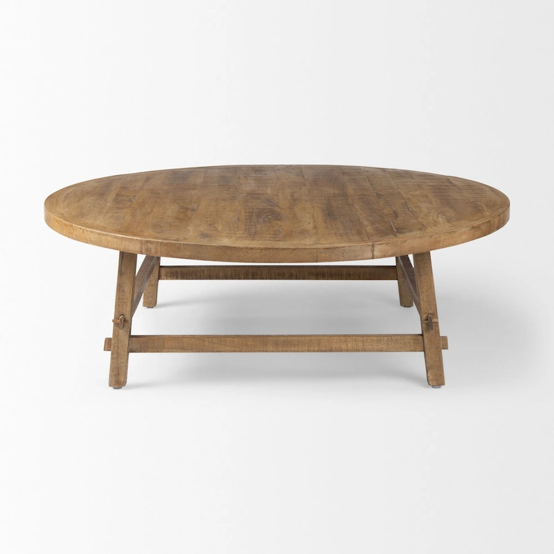 Rosie Medium Brown Solid Wood 48 Round Coffee Table - 48L x 48W x 16H