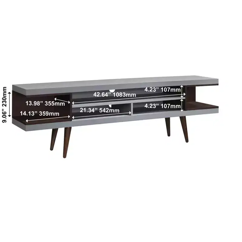 Wood TV Stand 70.87''W with 5 Storage Shelves
