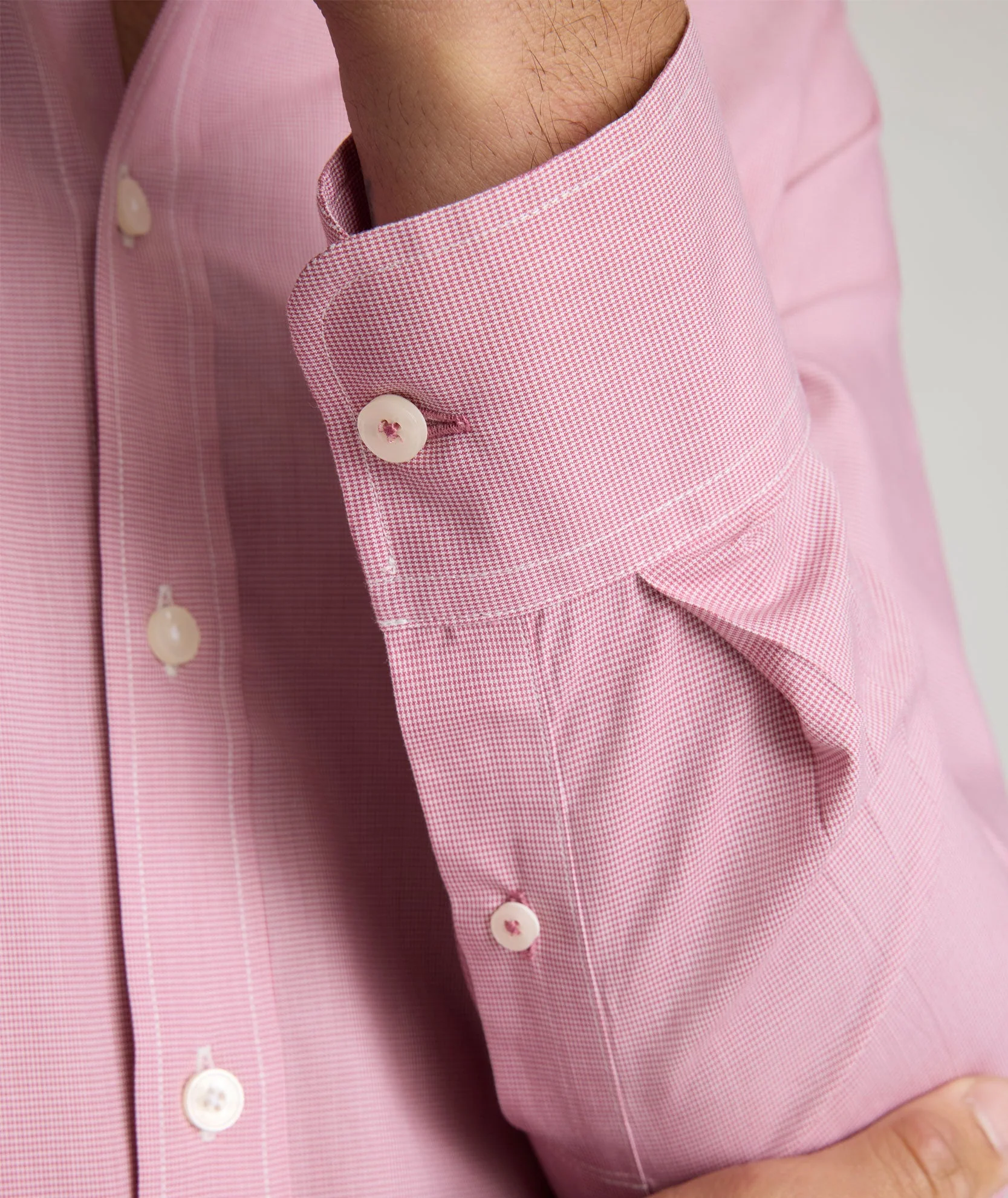 Red-White Microgingham Cotton Shirt