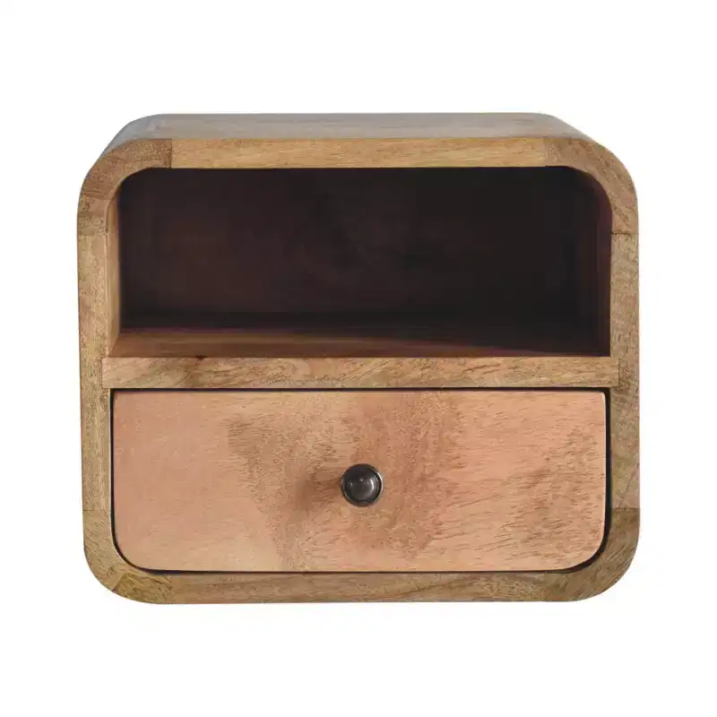 12 Oak Solid Wood One Drawer Floating Nightstand