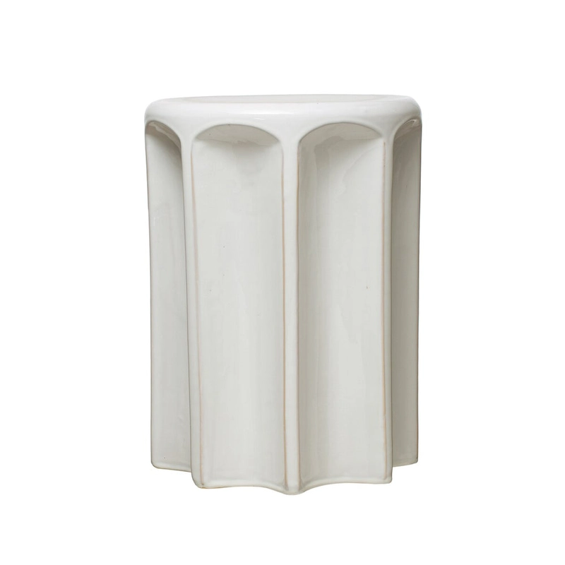Sculpted Stoneware Stool or Side Table