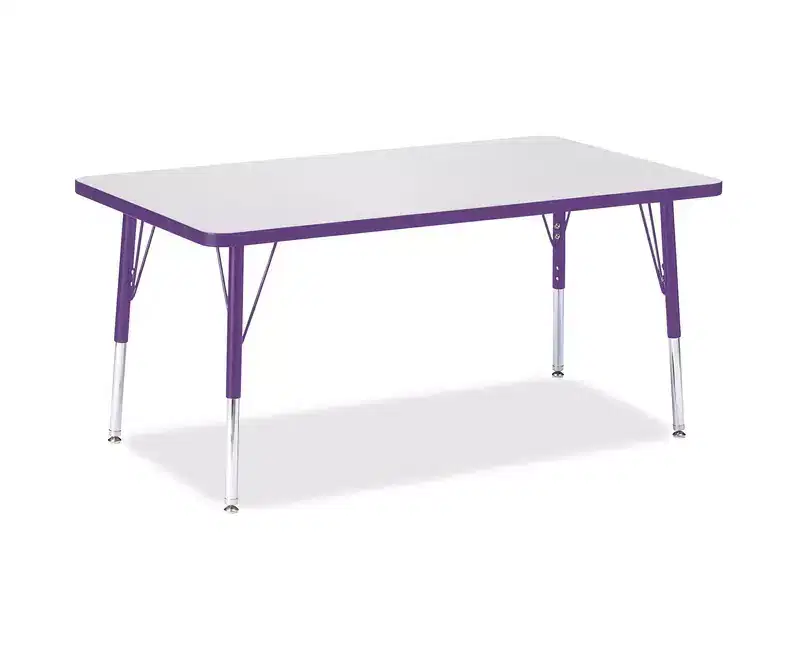 Jonti-Craft Berries Elementary Height Color Edge Rectangle Table (30 x 48) in Purple