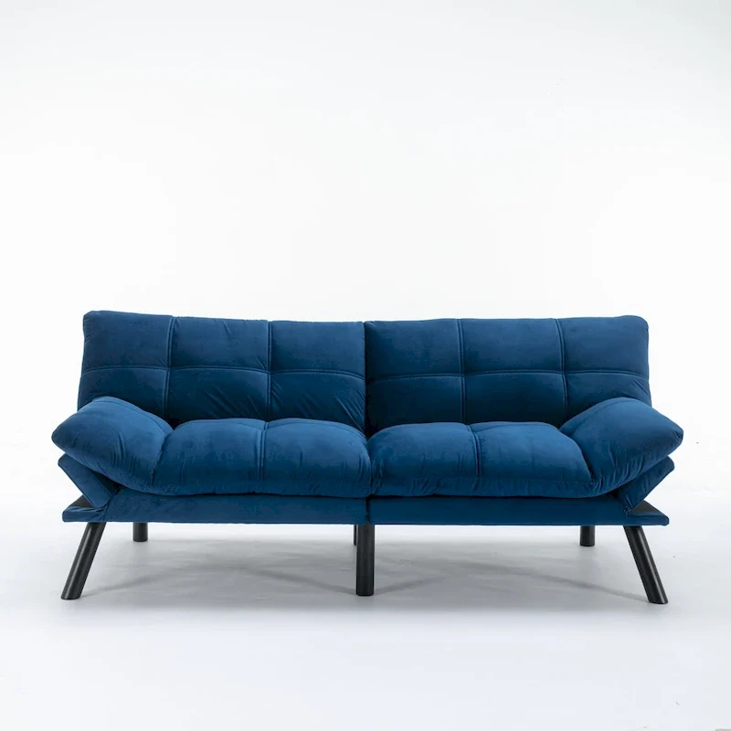 Navy Blue 70.87 Convertible Folding Sofa Bed with Adjustable Armrests