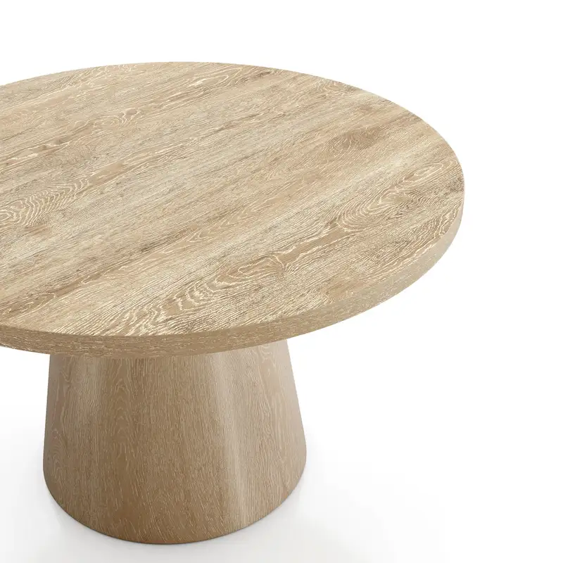 Furniture of America Vitten Modern Round Solid Wood Pedestal Coffee Table