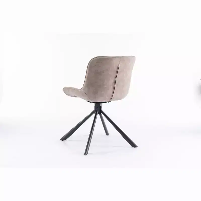 TUYOHW Modern Swivel Dining Chair Set of 2,Accent Chair with Black Metal Legs,Leather & Suede Upholstered Chair for Dining Room,Kitchen,Brown