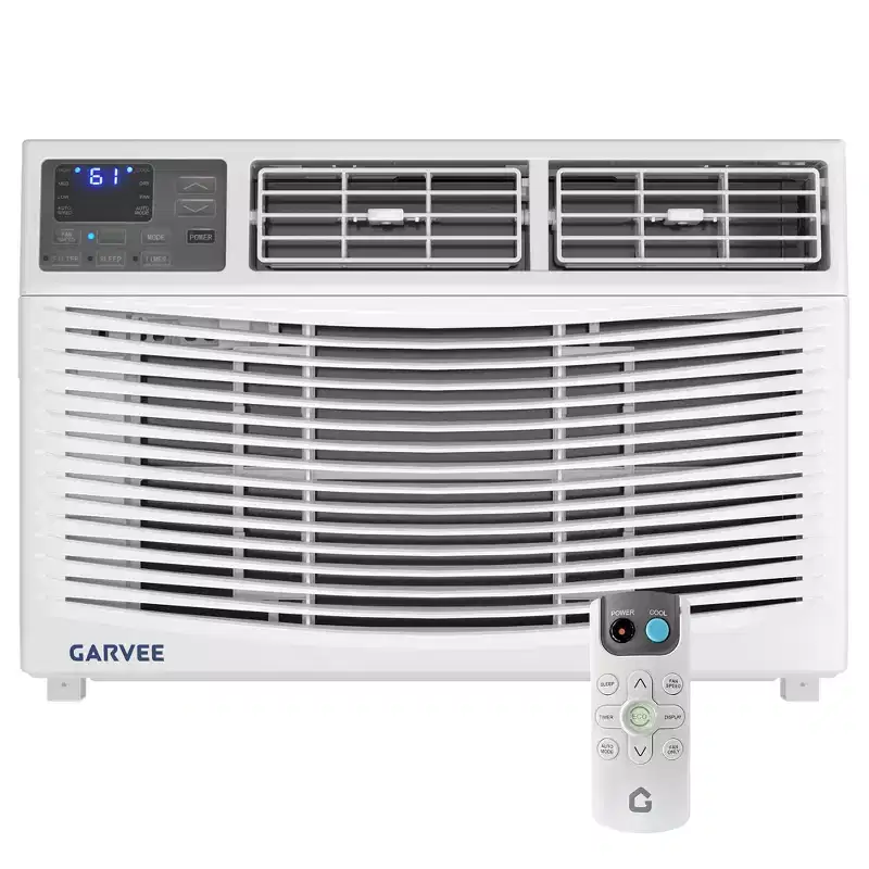 8000 BTU Window Air Conditioner Unit with Remote Control, Cools Rooms Up to 350 Sq ft, 3 Cooling & Fan Speeds Quiet Operation, Digital Display
