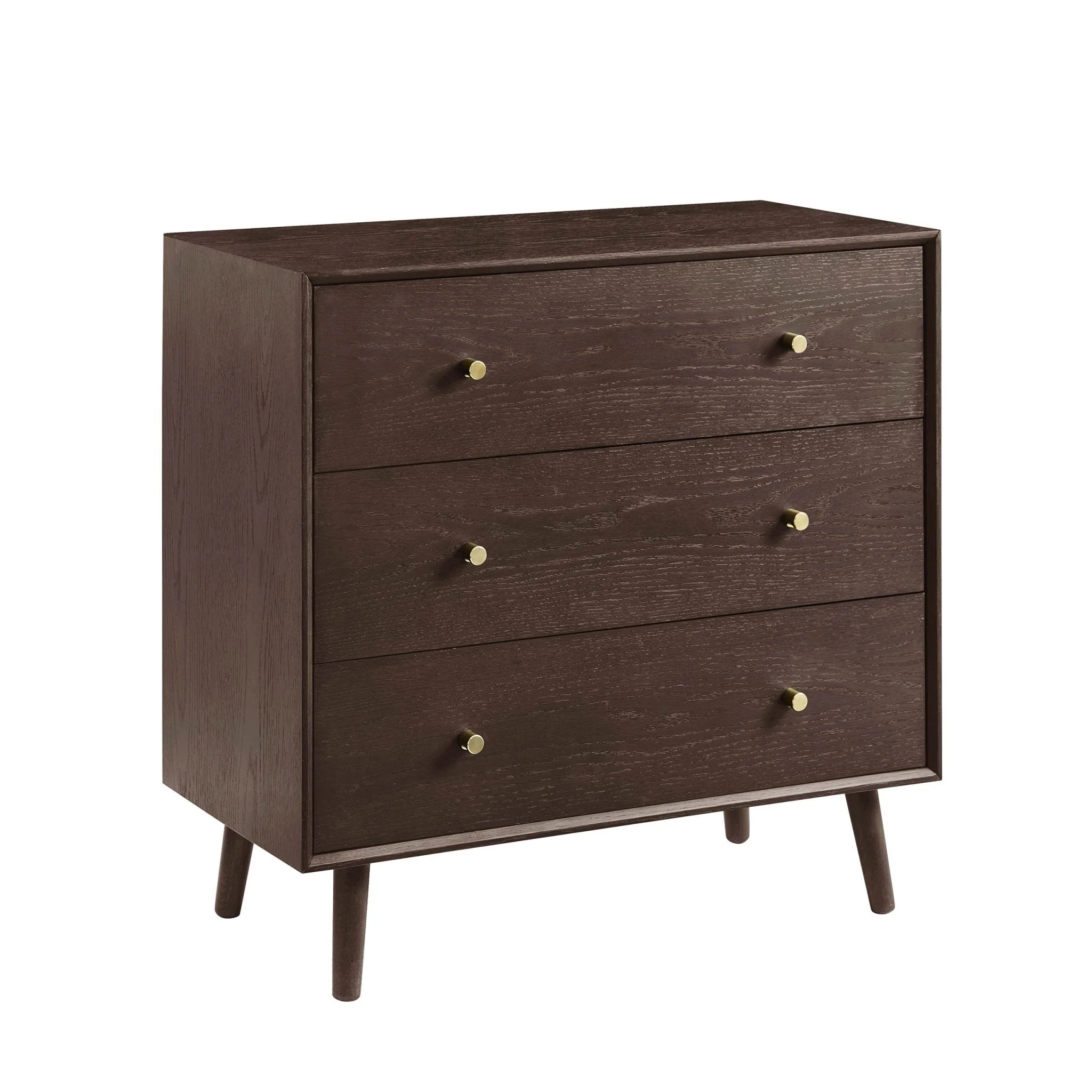 Oak 3 Drawer Chest - Walnut