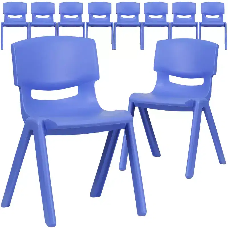 Flash Furniture 10 Pack Plastic Stackable School Chair with 13.25 Seat Height