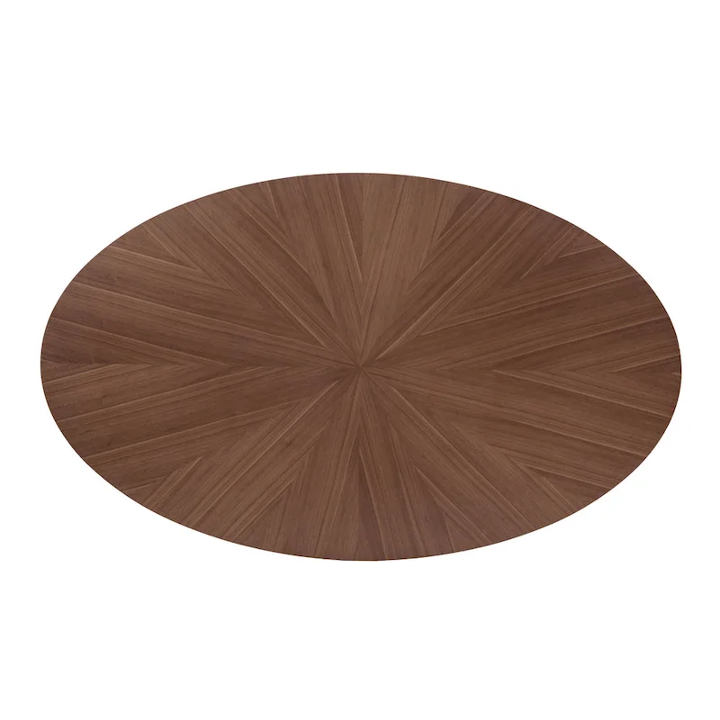 Furniture of America Shaw Mid-century Walnut 71-inch Oval Wood Dining Table